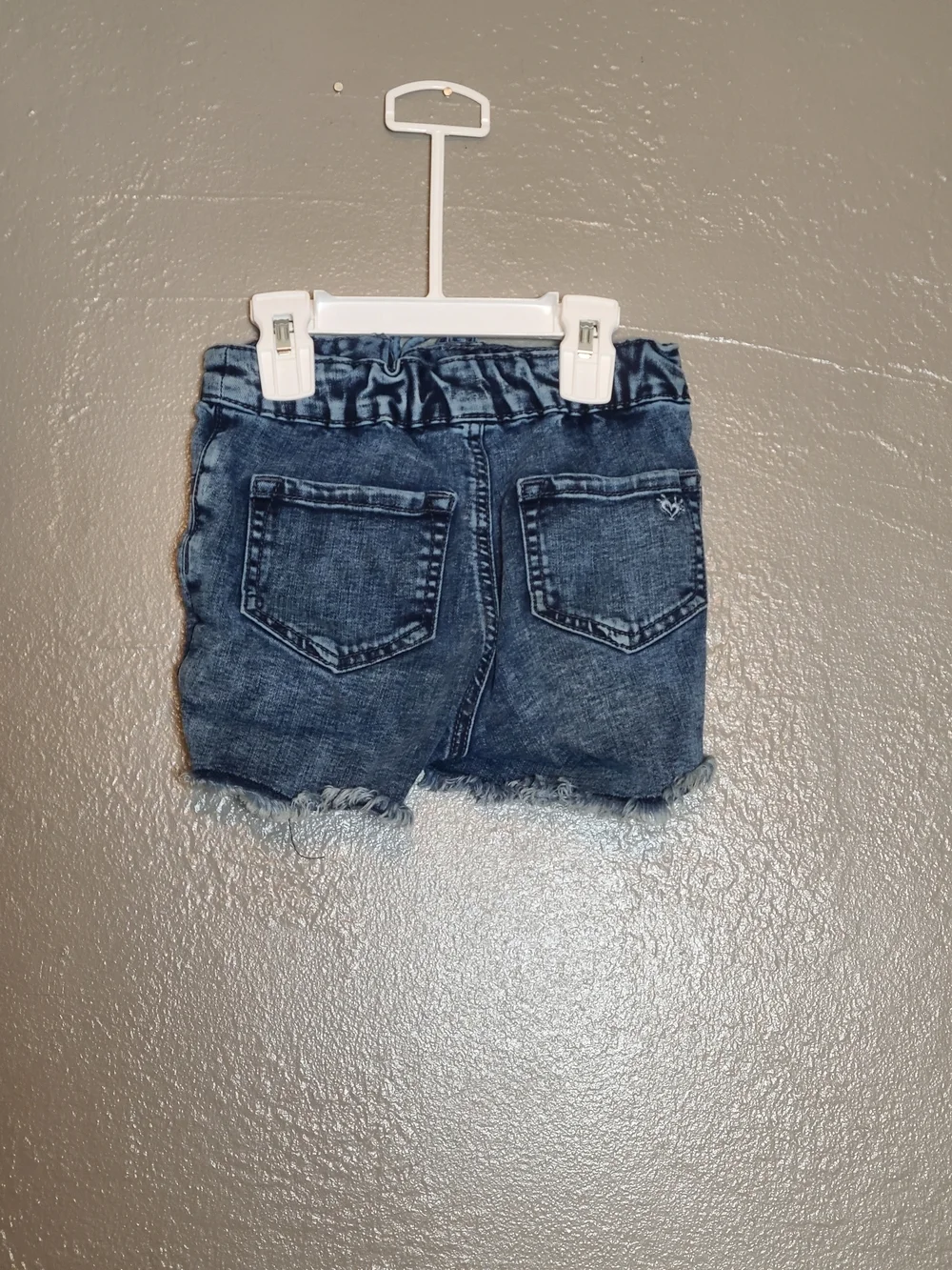 Justice Stylish Lace-Up Frayed Hem Girls Denim Shorts Dark Blue Size 8 Slim EUC